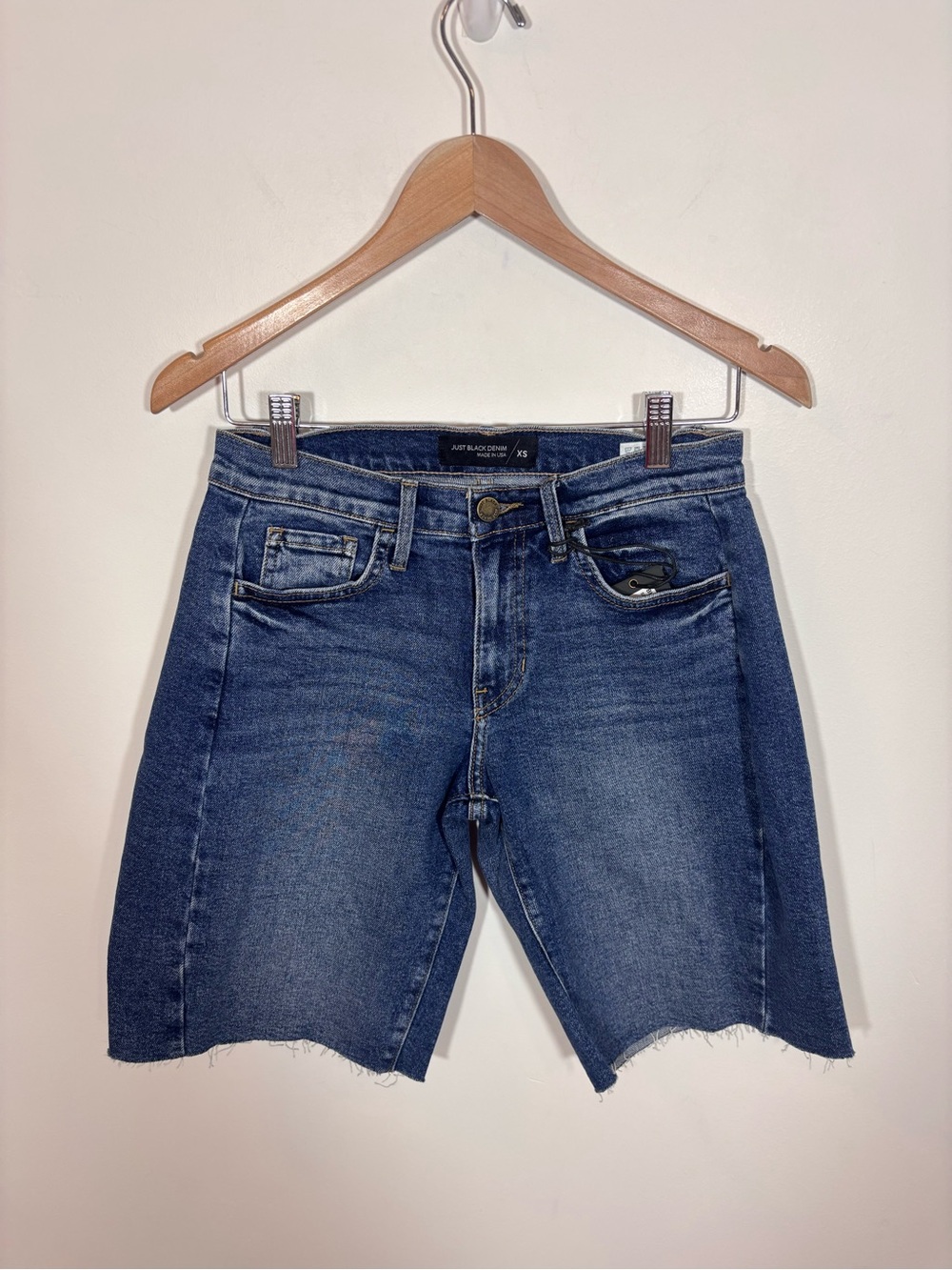 Just Black The Seamed Longer Short NWT XS Dark Denim BH522J Relaxed Elongted - Picture 7 of 16